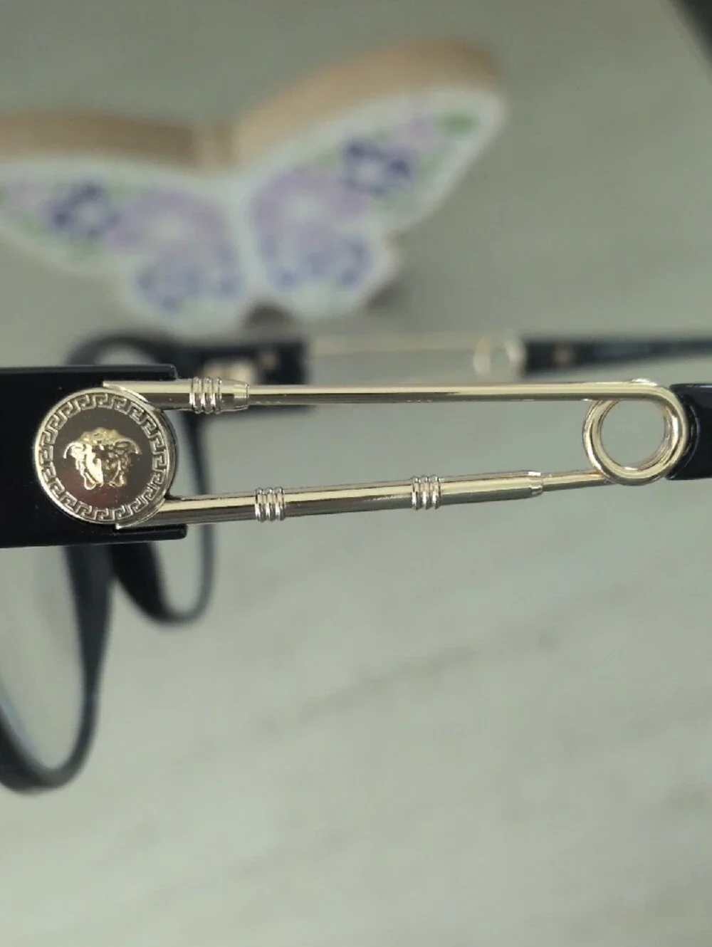 Versace Black Cat-Eye Glasses with Gold Temples
